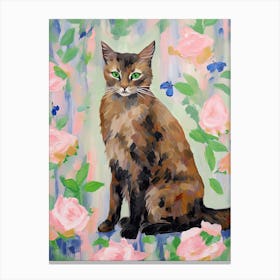 A Somali Cat Painting, Impressionist Painting 1 Canvas Print