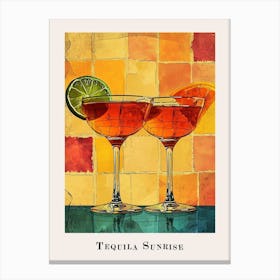 Tequila Sunrise Tile Poster 1 Canvas Print