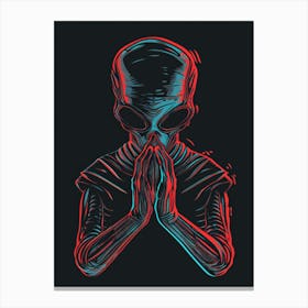 Alien Praying Canvas Print