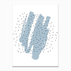 Blue Scribble with Polka Dots Canvas Print