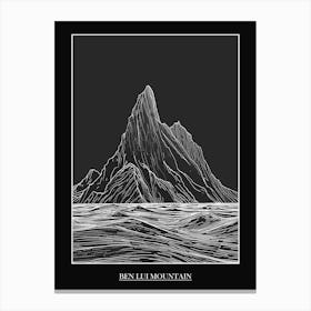 Ben Lui Mountain Line Drawing 4 Poster Canvas Print