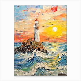 Lighthouse At Sunset 1 Canvas Print