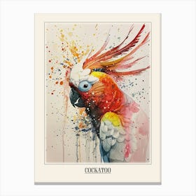 Cockatoo Colourful Watercolour 3 Poster Canvas Print