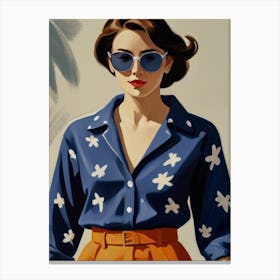 Woman In Sunglasses 4 Canvas Print