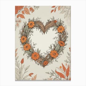 Default Draw Me A Heartshaped Wreath Of Wildflowers Representi 0 Canvas Print