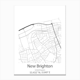 New Brighton,United Kingdom Minimalist Map Canvas Print