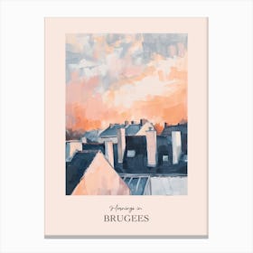 Mornings In Brugees Rooftops Morning Skyline 2 Canvas Print