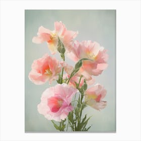 Snapdragons Flowers Acrylic Painting In Pastel Colours 4 Canvas Print