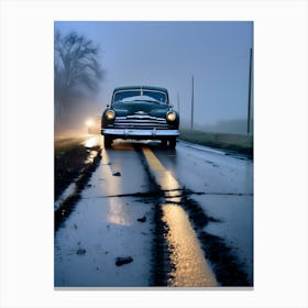Old Car On The Road 3 Canvas Print