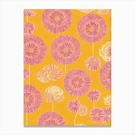 Scabiosa Floral Print Warm Tones 1 Flower Canvas Print