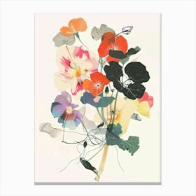 Nasturtium Collage Flower Bouquet Canvas Print
