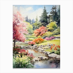 Butchart Gardens Canada  Watercolour 3 Canvas Print