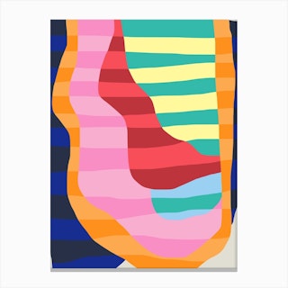 Abstract Stripe Minimal Collage 7 Canvas Print