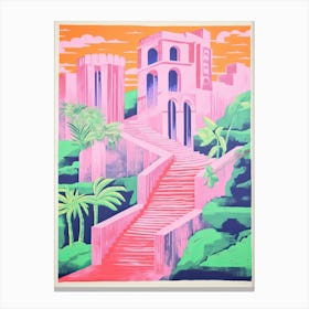 Monaco In Risograph Style 2 Canvas Print