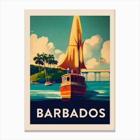 Barbados Vintage Travel Poster Canvas Print
