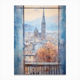 Winter Cityscape Lucerne Switzerland 3 Canvas Print
