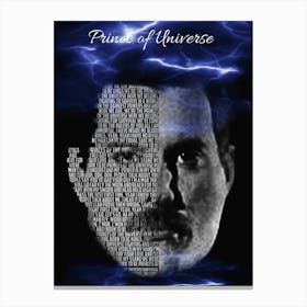 Prince Of Universe Queen Freddie Mercury Text Art Canvas Print