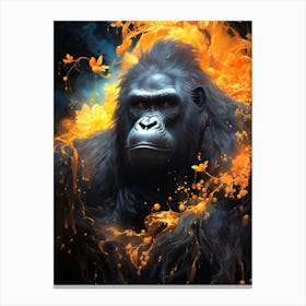 Gorilla In Flames Canvas Print