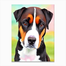 Entlebucher Mountain Dog 4 Watercolour dog Canvas Print