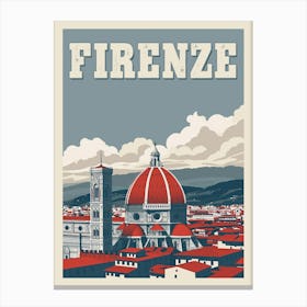 Florence - A Glimpse of the Duomo Vintage Travel Poster Canvas Print