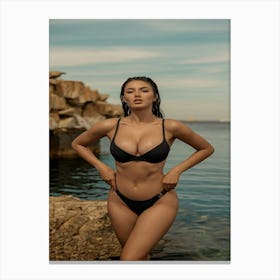 A Photo Of A Beautiful Model In bikini Canvas Print