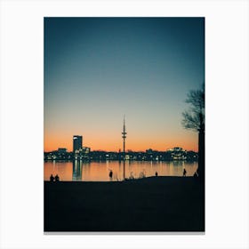 Sunset In Hamburg 1 Canvas Print