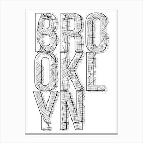 Brooklyn Street Map Typography Canvas Print