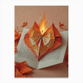 Heart Of Origami Canvas Print