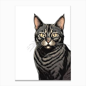 Black Tabby Cat Canvas Print