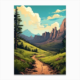 The Colorado Trail Usa 2 Vintage Travel Illustration Canvas Print