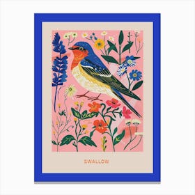 Spring Birds Poster Swallow 4 Canvas Print
