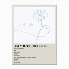 Love Yourself Her By Bts 2017 Poster 1 Canvas Print