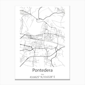 Pontedera,Italy Minimalist Map Canvas Print