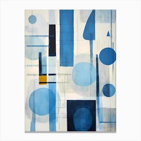 blue abstract geometric art Canvas Print