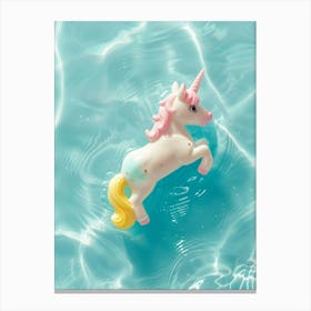 Toy Unicorn In A Swimming Pool Canvas Print