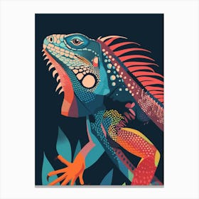 Blue Iguana Modern Illustration 7 Canvas Print