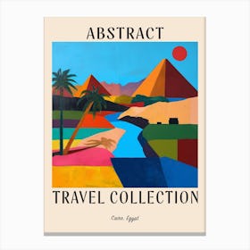Abstract Travel Collection Poster Cairo Egypt 1 Canvas Print