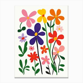 Flowers On A White Background 5 Canvas Print