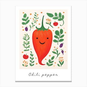 Friendly Kids Chili Pepper 1 Poster Canvas Print
