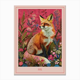 Floral Animal Painting Fox 3 Poster Canvas Print