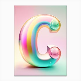 C, Alphabet Bubble Rainbow 5 Canvas Print