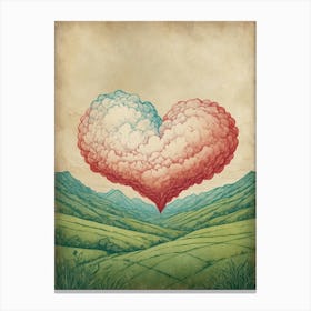 Heart Shaped Clouds 2 Canvas Print