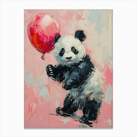 Cute Panda 4 With Balloon Canvas Print