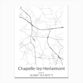 Chapelle Lez Herlaimont,Belgium Minimalist Map Canvas Print