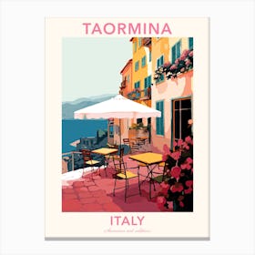 Taormina, Italy, Flat Pastels Tones Illustration 2 Poster Canvas Print