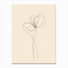 Single Line Drawing Of A Flower Canvas Print