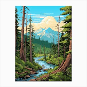 Tongass National Park Pixel Art 4 Canvas Print