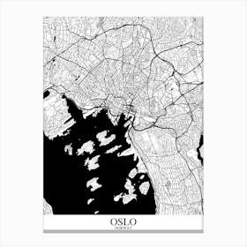 Oslo White Black Canvas Print