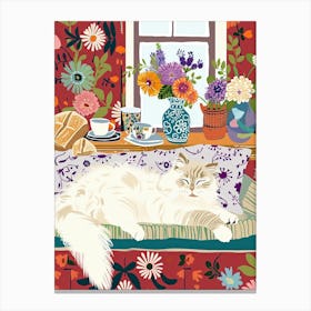 Tea Time With A Ragdoll Cat 3 Canvas Print