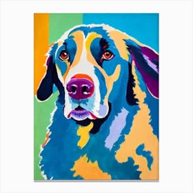 Flat Coated Retriever 2 Fauvist Style dog Canvas Print